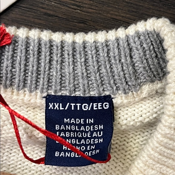 Chaps Ralph Lauren American Flag USA Sweater Crew Cream new Mens Size XXL - Picture 11 of 12